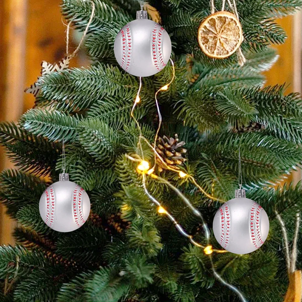 6 шт. рождественские шары спортивная тема классический футбол бейсбол