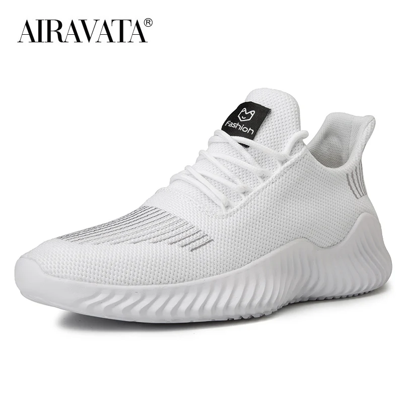 Mens Sneakers Knitted Tennis Shoes Mesh Flat Walking Shoes Anti-skidding Male Footwear Zapatos Deportivos Size 39-46