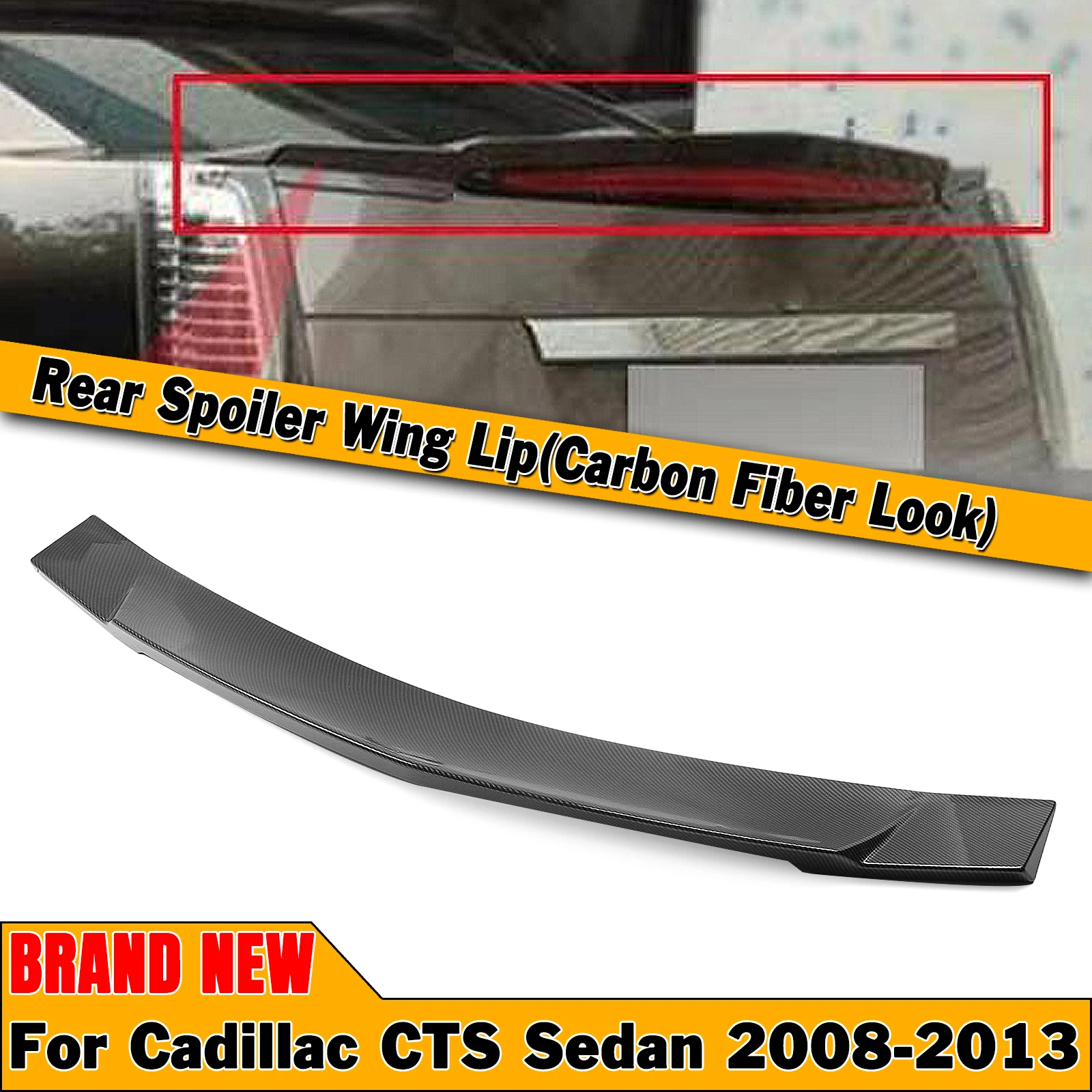 Rear Trunk Spoiler Lip Wing Decklid Duckbill Flap Splitter Tailgate Strip For Cadillac CTS Sedan 2008 2009 2010 2011 2012 2013