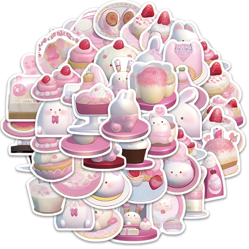 

10/25/49PCS Kawaii Pudding Rabbit Cartoon Stickers DIY Bike Luggage Guitar Laptop Graffiti Cute Sticker Decal Toy