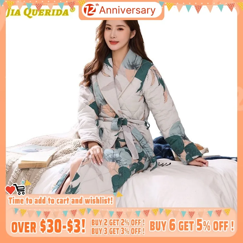 

Новинка, зимний пеньюары женские домашний халат длинный цветочный хлопок домашняя одежда для женщин одежда нижнее белье кимоно женские хал...