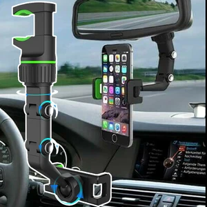 car phone holder multifunctional 360 degree rotatable auto rearview mirror seat hanging clip bracket cell phone holder for car free global shipping