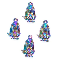 10pcslot rainbow color dog german shepherd animal pet charms metal pendant for diy handmade jewelry making craft accessories