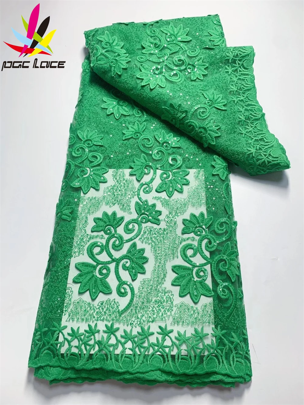 

PGC Nigerian Milk Silk Lace Fabric 5Yards French Net African Lace Fabric 2022 High Quality Lace Material For Wedding Sew LY470-2