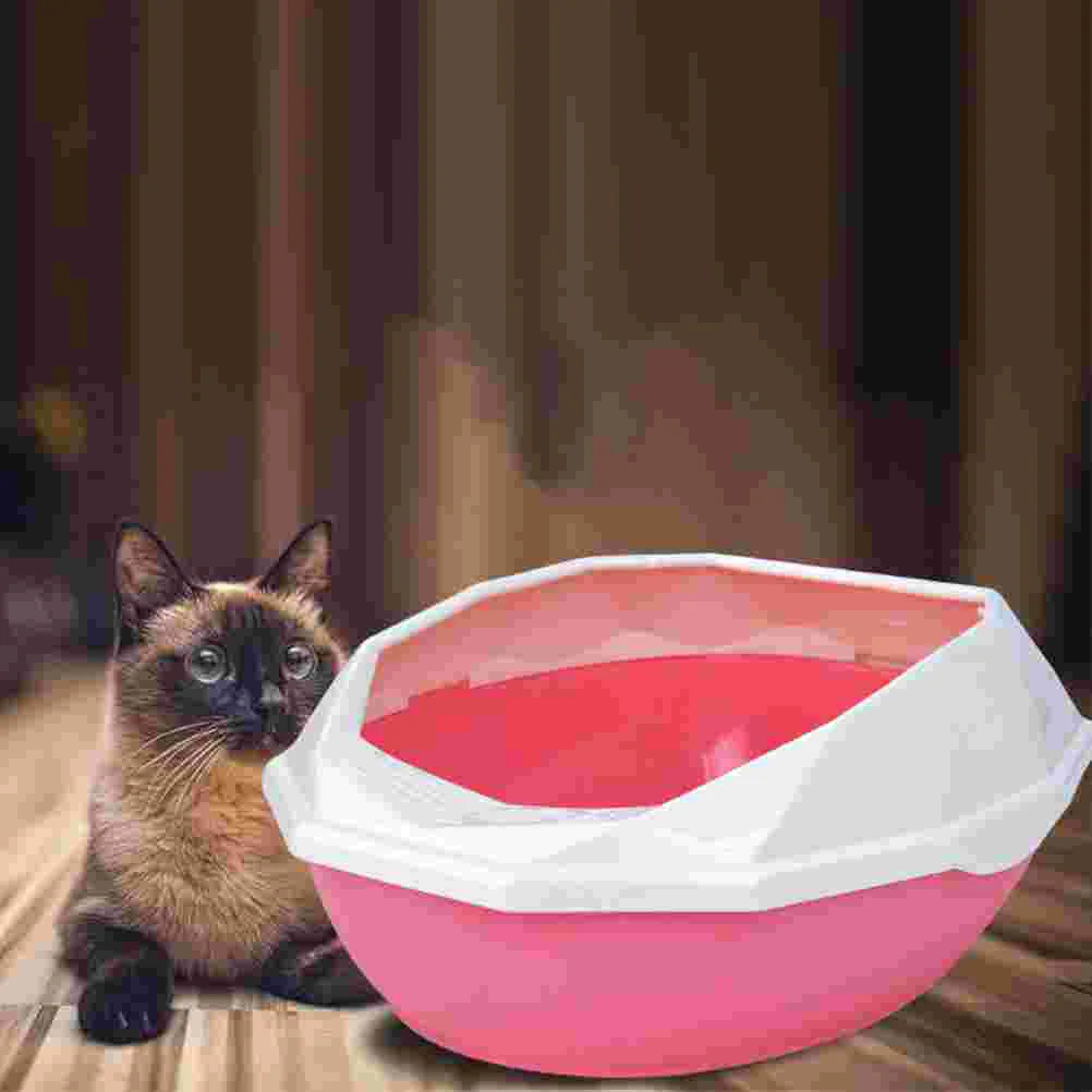 

Cat Litter Box Bedpan Large Capacity Toilet Kitten Splash Proof Pet Household Starter Bundle