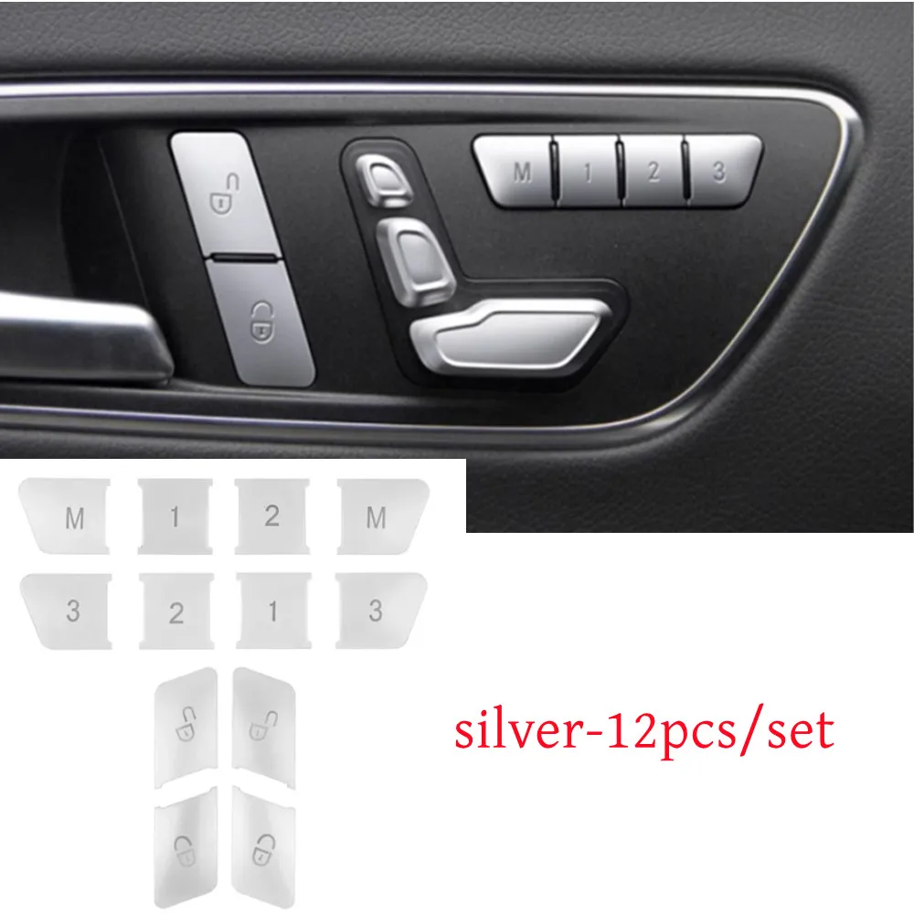 Наклейки на кнопку блокировки памяти на дверь автомобиля для Mercedes Benz A C E class W204 W212 CLA/GLA/GLK/GLE/CLS/GL/ML