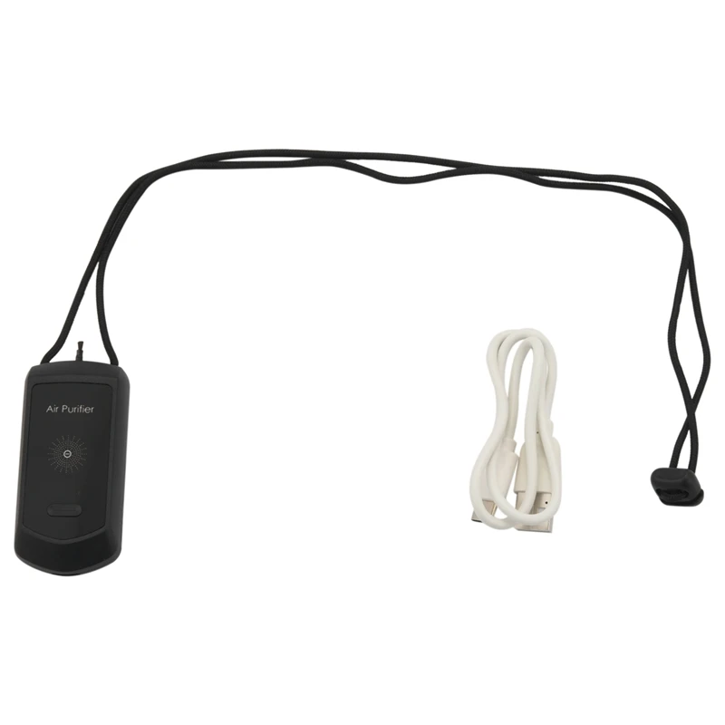 

Fashionable Personal Wearable Mini Portable Car Oxygen Bar Negative Ion Generator Hanging Neck Air Purifier Black