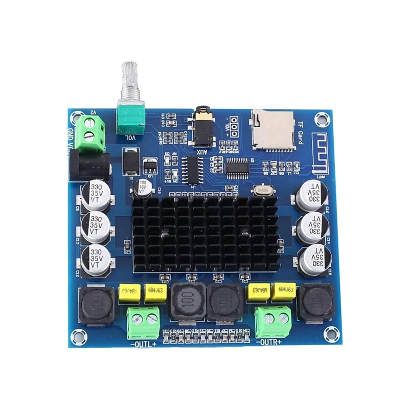 HFES Amplifier Module, TPA3116 Wireless Digital Power Amplifier Module BLE5.0 2 X 100W AUX Stereo TF Card Input Receiver