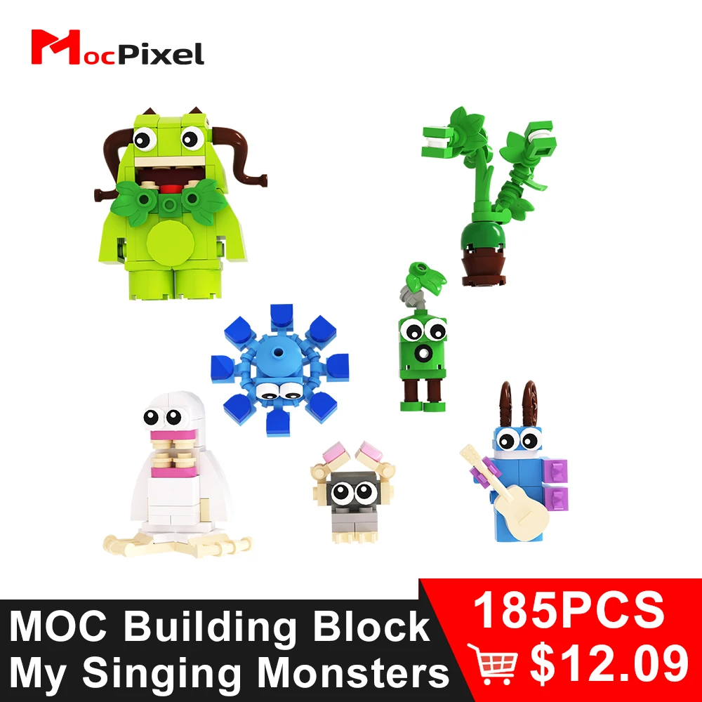 

MOCPIXEL My Singing Monsters MOC Building Block Bricks Song Chorus Action Figures 7 IN 1 Set Boy Gifts Children Educational Toys