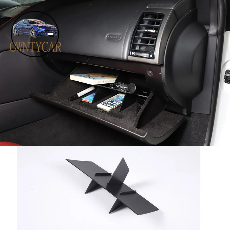 

For Jaguar F-TYPE 2013-2022 ABS Black Glove Box Dividers Organizer Insert Box Secondary Storage Car Accessories