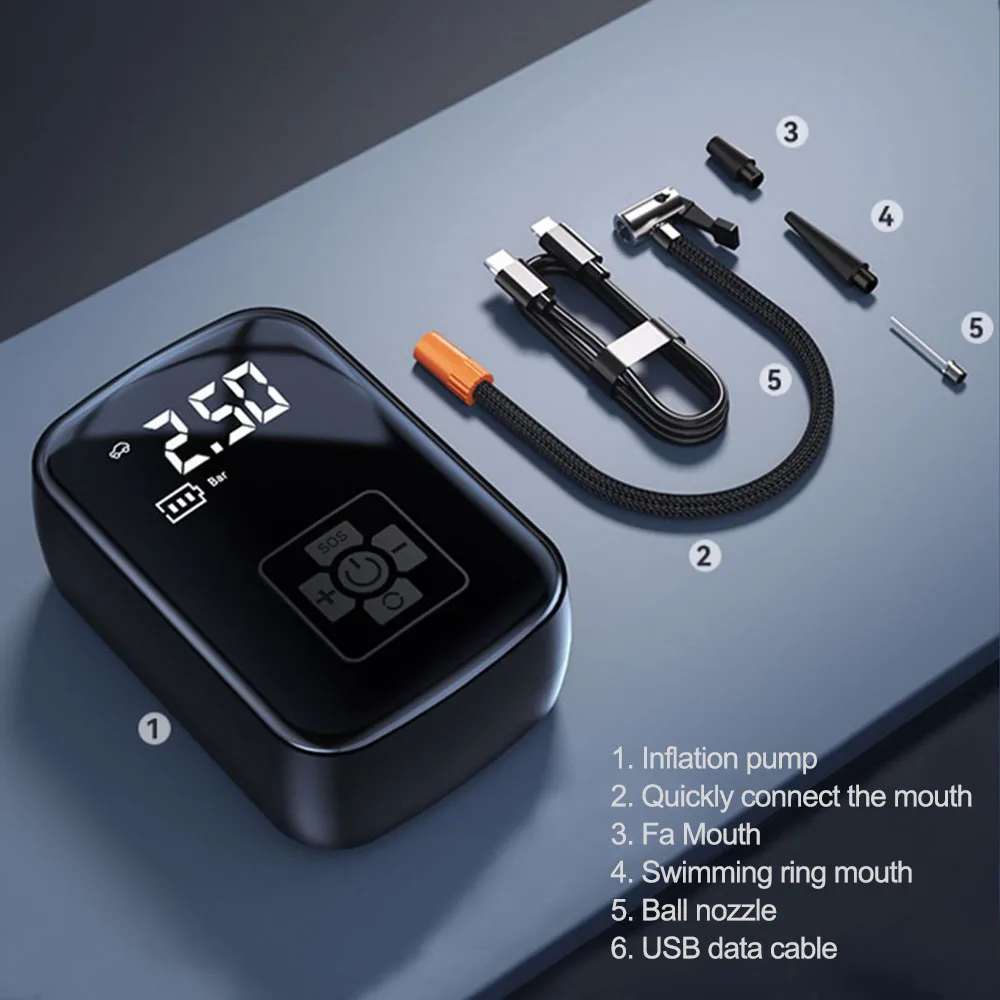 Автомобильный Электрический воздушный насос беспроводной надувной для шин