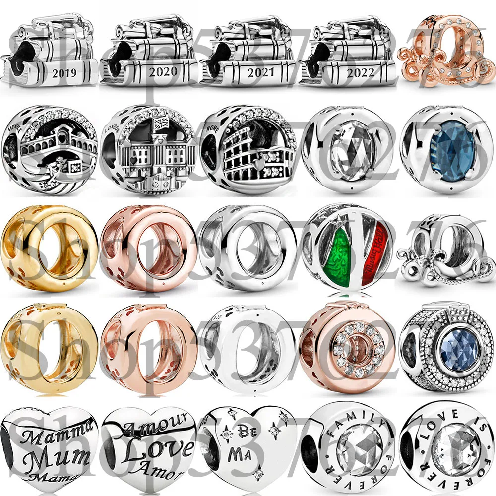 Бусина из стерлингового серебра 925 пробы 2019 2020 2021 2022 кепка с книгой прокрутка