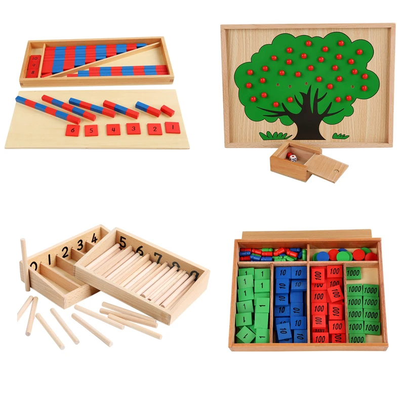 

WEMMICKS Kids Montessori Educational Wooden Toys Color Digital Cognition Math Arithmetic Teaching Aids Children Early Learning