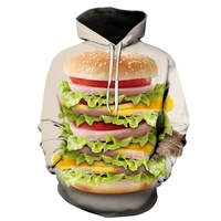 creative hamburger pattern 3d print mens hoodies sweatshirts spring autumn streetwear loose hoodie men clothing 4xl oversized