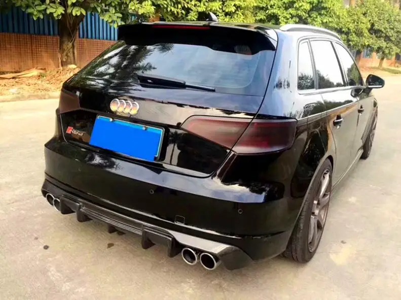 

Real Carbon Fiber Car Rear Bumper Lip Spoiler Diffuser Cover For Audi A3 S3 RS3 Sline Hatchback 2014 2015 2016