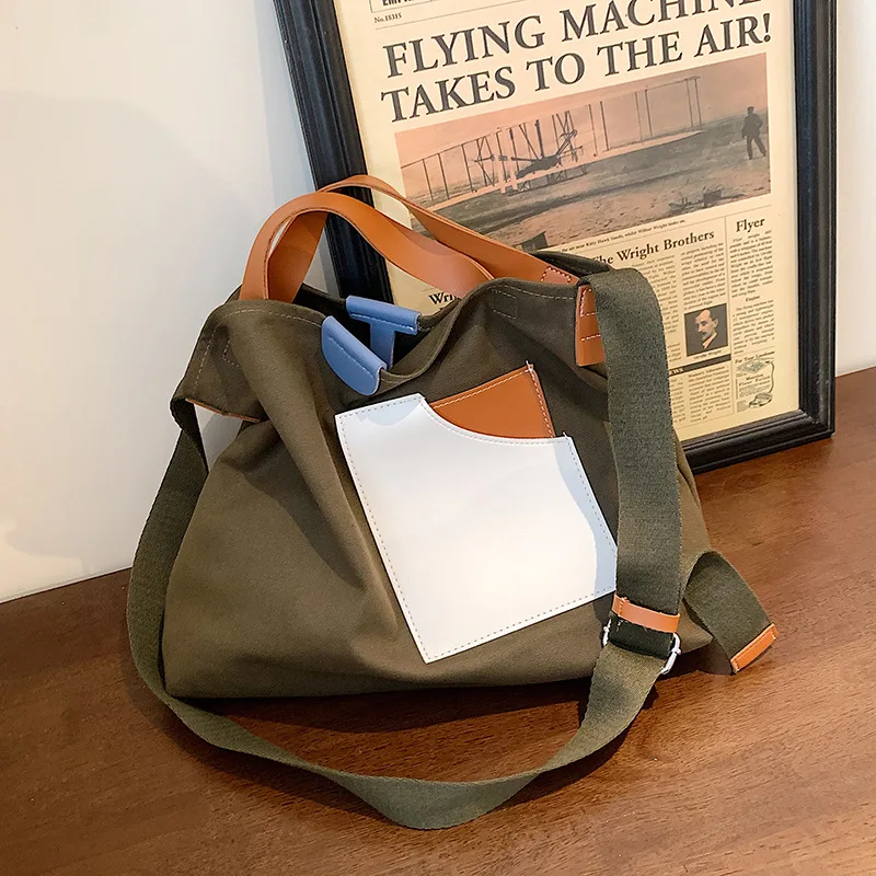 Canvas Tote Bags for Women Large Capacity Bucket Travel Shoulder Bags Shopping Purses and Handbags Crossbody Bags for Women