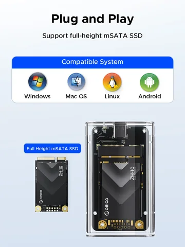 ORICO прозрачный корпус для mSATA SSD