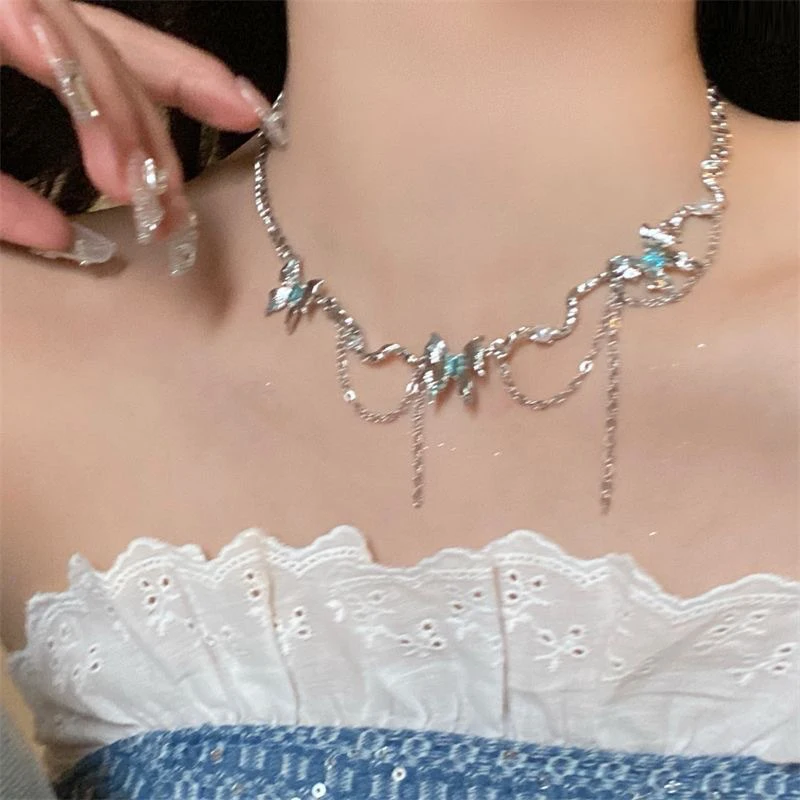 Двухслойное ожерелье с жемчужной кисточкой в стиле хип-хоп