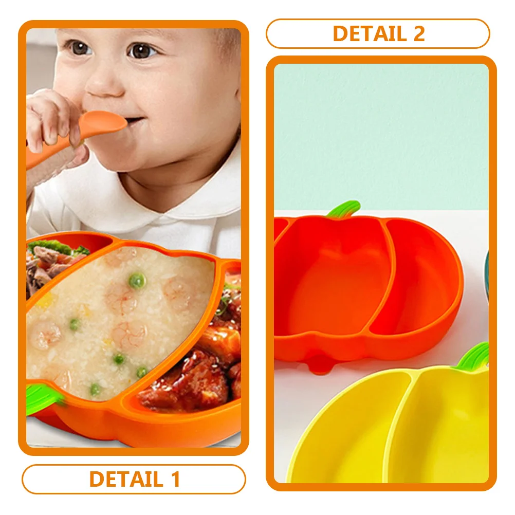 Присоска Тыква Обеденная тарелка Детская посуда Разделенные тарелки из