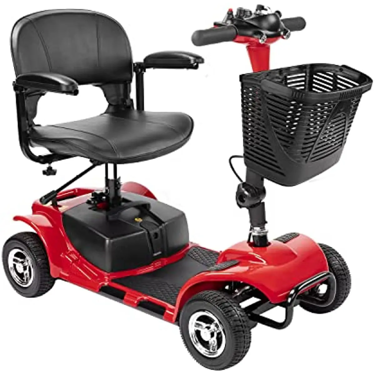 

4-колесный мобильный скутер, электрическая Мобильная инвалидная коляска для пожилых людей с подсветкой, складная и компактная, для путешест...