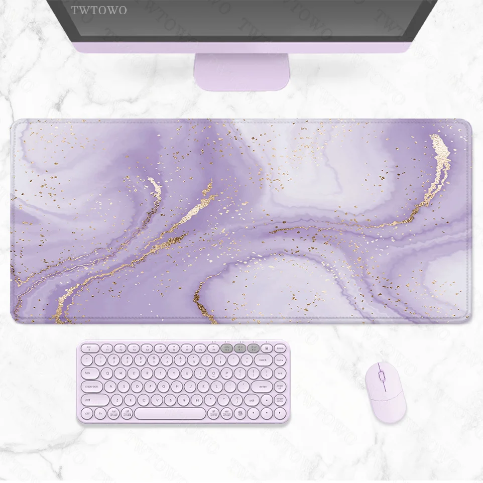 

Purple Marble Mouse Pad Gaming XL Large Computer Home Custom Mousepad XXL Playmat Mouse Mat Office Carpet Soft Computer Mice Pad