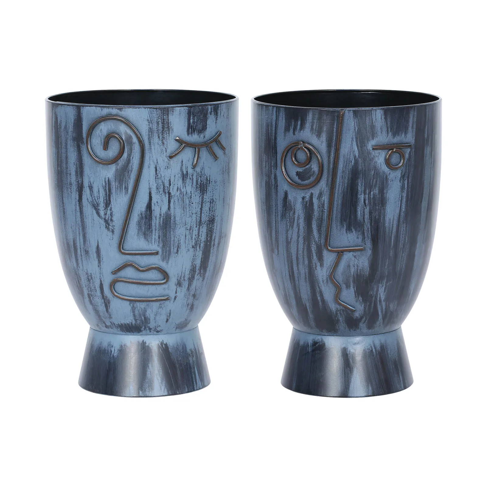 

Modern Abstract Character Flower Pot Metal Face Head Flower Pot Vase Plant Potted Garden Gardening Home Office Decor Gift