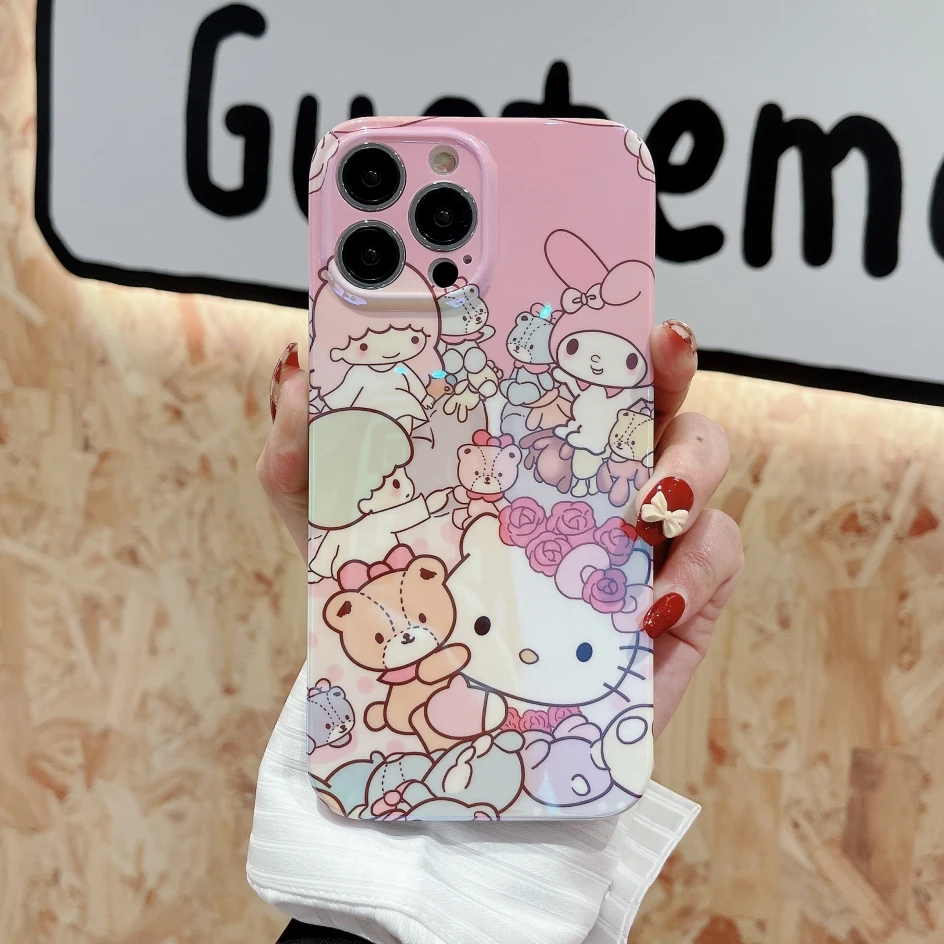 Телефонные чехлы Hello Kitty Blu-Ray для iPhone 14 13 12 11 Pro Max Mini XR XS MAX 8X7 SE 2022 6 6s Plus милый