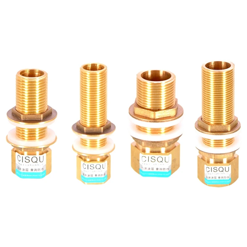 

1/2" 3/4" Water Tank Connector Brass Garden Hose Bulkhead Fitting Nut Jointer with Rubber Ring Easy Installation