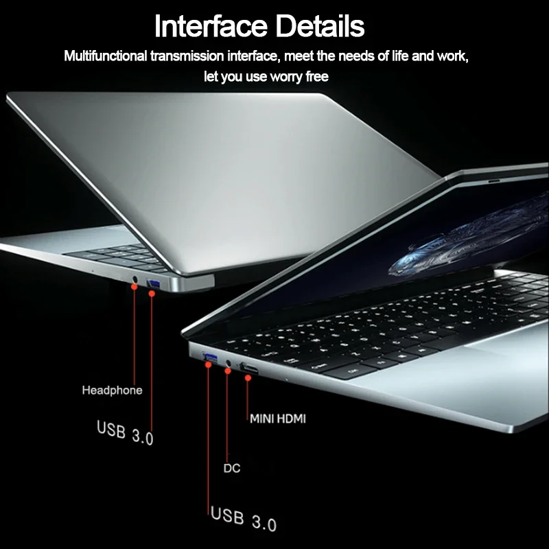 Фото AKPAD Max Ram 36 ГБ Rom 2 ТБ SSD Металлический компьютер 5G Wi-Fi Bluetooth AMD Ryzen 7 2700U Windows 10 11 Pro Игровой IPS ноутбук №5