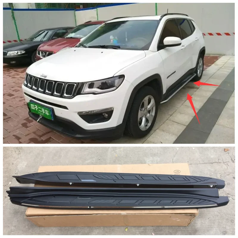 

High Quality Aluminum Alloy Running Boards Side Step Bar Pedals Fits For Jeep Compass 2017 2018 2019 2020 2021 2022