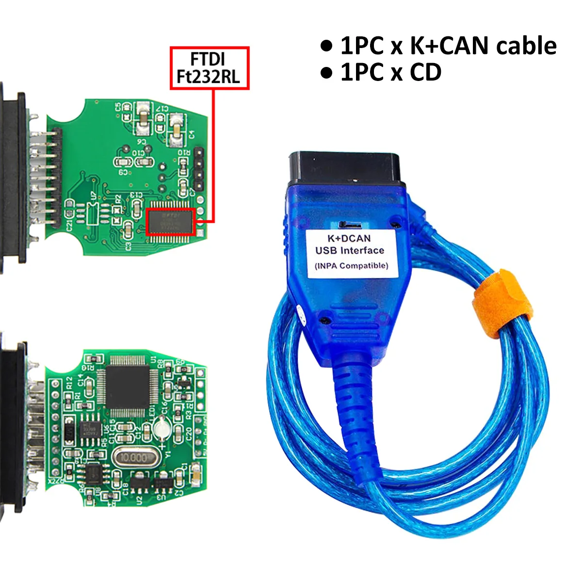 Автомобильный диагностический Соединительный кабель для BMW INPA K + CAN DCAN OBD2 сканер