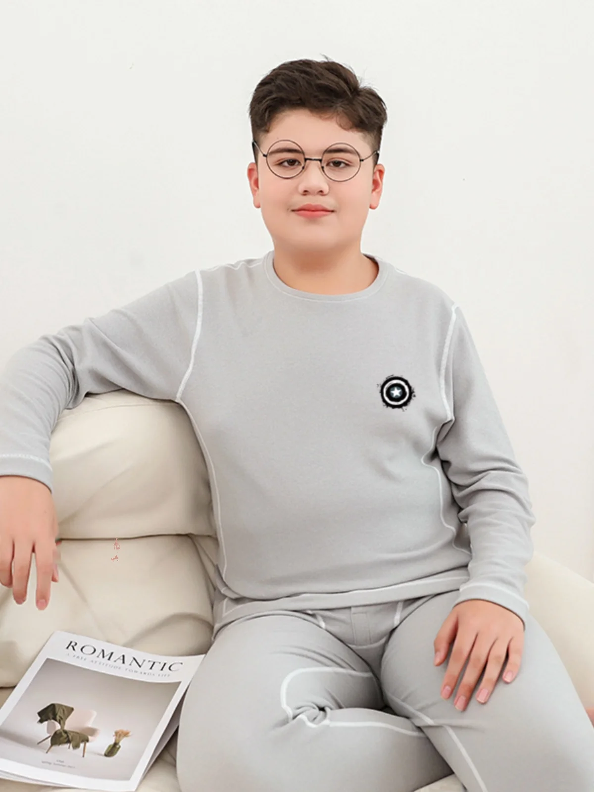 Бархатный комплект термобелья Chubby Boy для мальчиков больших размеров большие