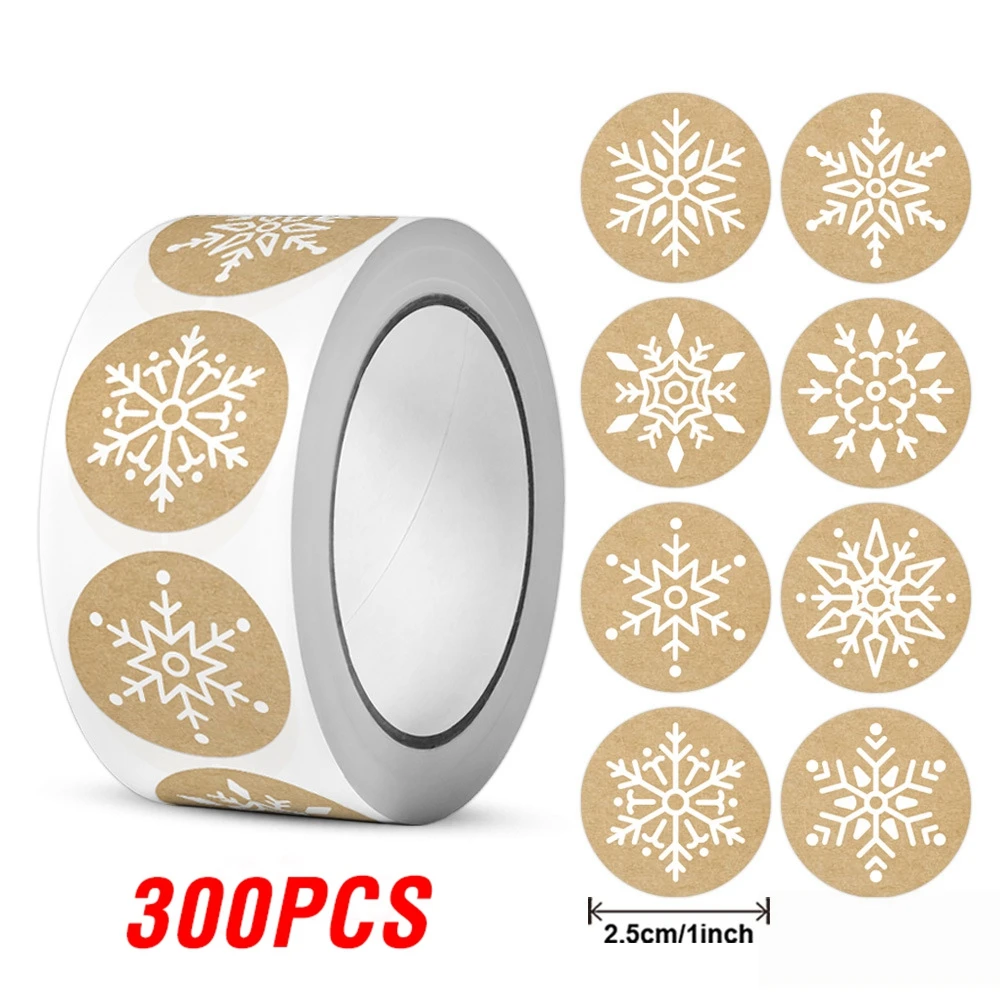 

Новогодние наклейки из крафт-бумаги