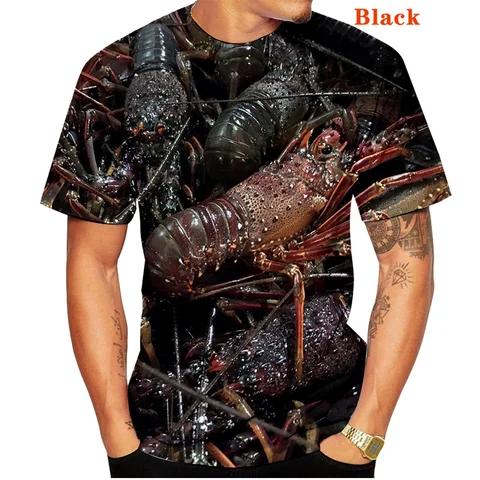 Футболка мужская с 3D-принтом Раков и лобстеров, Модный повседневный летний топ с коротким рукавом для мужчин и женщин, 2022