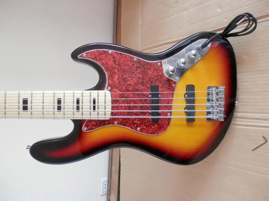 

Electric guitar bass Jazz Bass 5-Strings sunburst color Electric guitar bass Maple fingerboard 10yue25