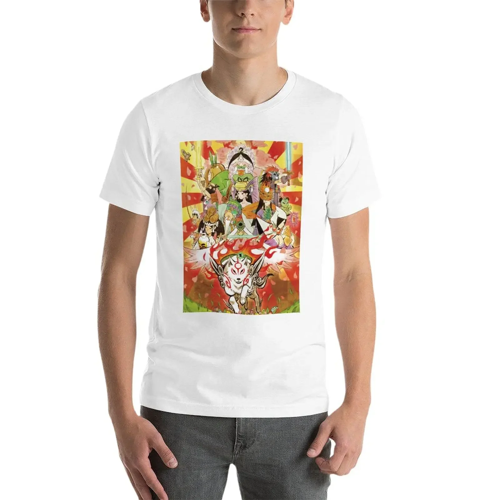 Новая футболка Okami HD cover футболки с рисунком баскетбола тяжелая мужская одежда