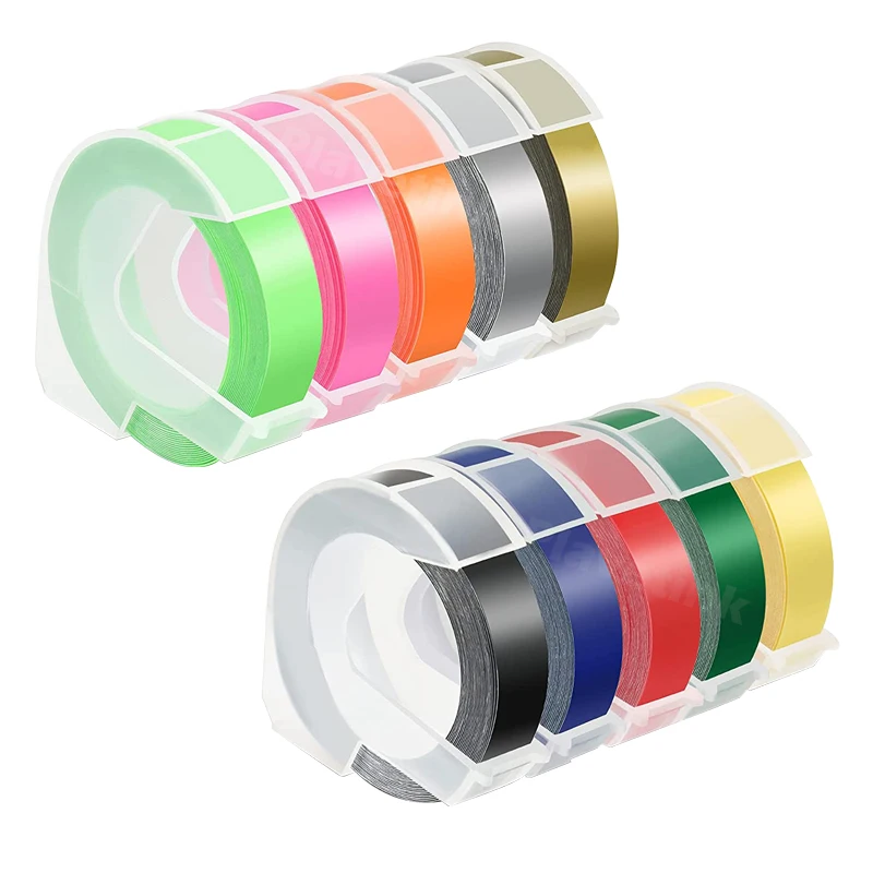Многоцветные 3D тисненые ленты PLAVETINK для Dymo 9/12 мм * 3 м этикетка кассета Motex E-101 12965 1540
