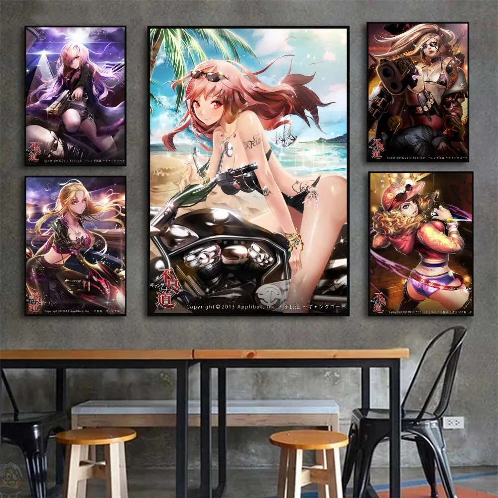 F-Furyou Michi Gang плакат с изображением дороги плакаты Наклейки художественные