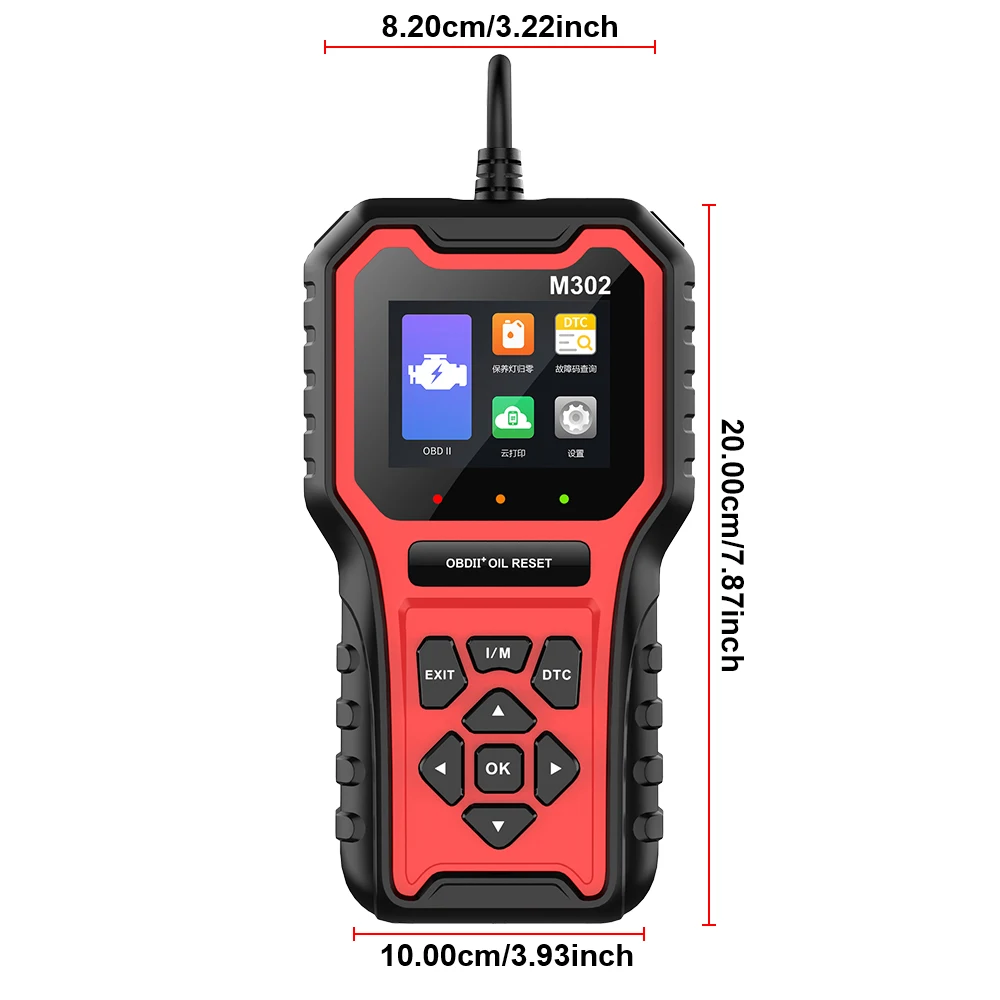 OBD2 M302 Многоязычный Считыватель Кодов Автомобильный Диагностический Инструмент