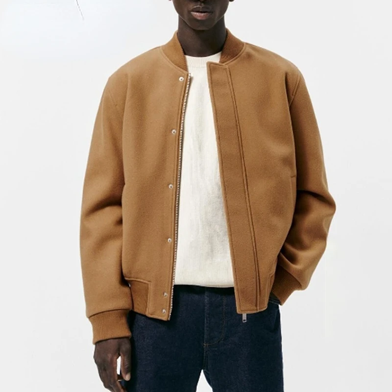 

Мужская куртка весна-осень, мужская повседневная куртка-пилот, плюшевое пальто 2023, модные однобортные свободные мужские топы в стиле пэчворк, H/M