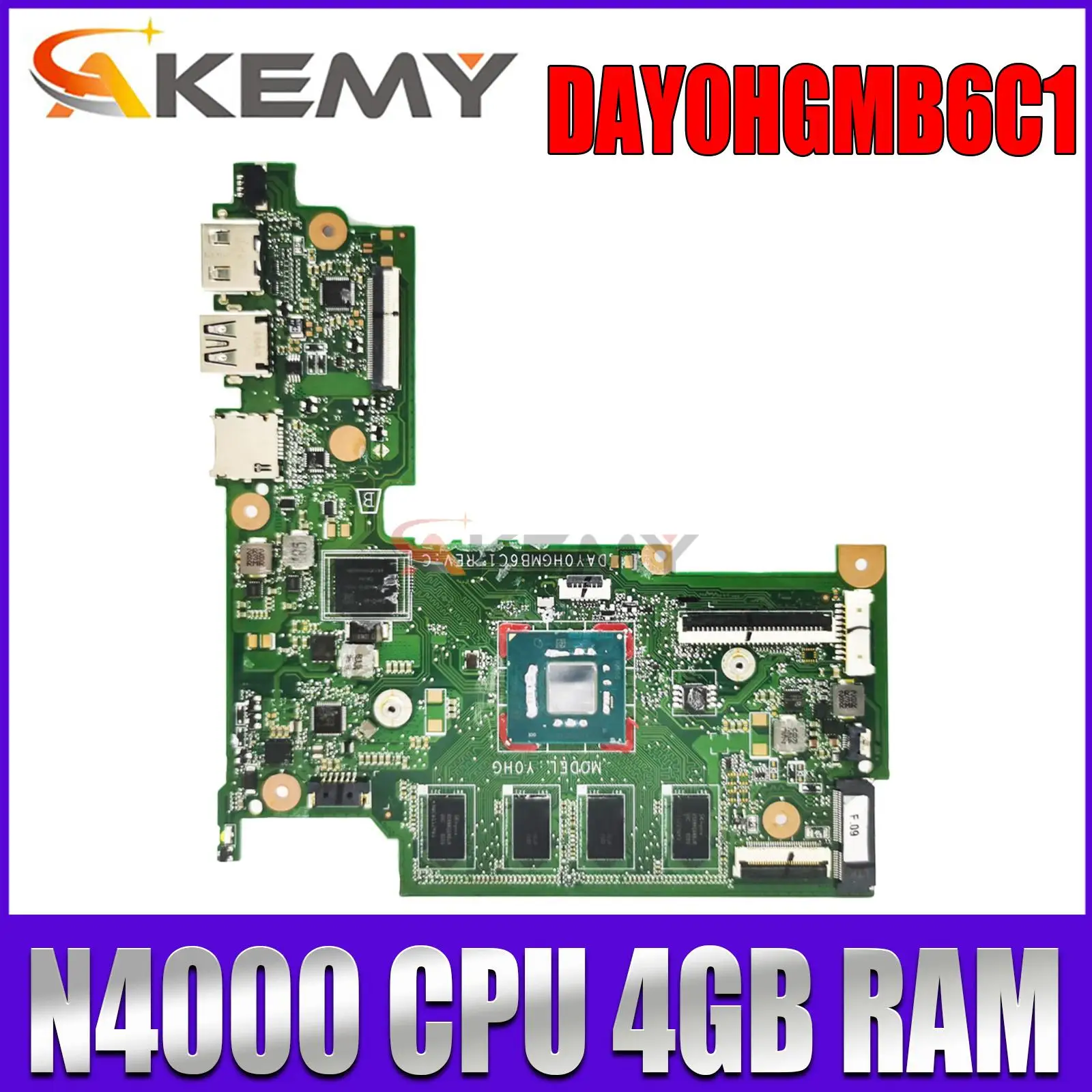 

For HP Stream 11-AH N4000 4GB RAM Laptop Motherboard DAY0HGMB6C1 L23458-601 SR3S1 11-AH012DX 11-AH113WM Notebook Mainboard