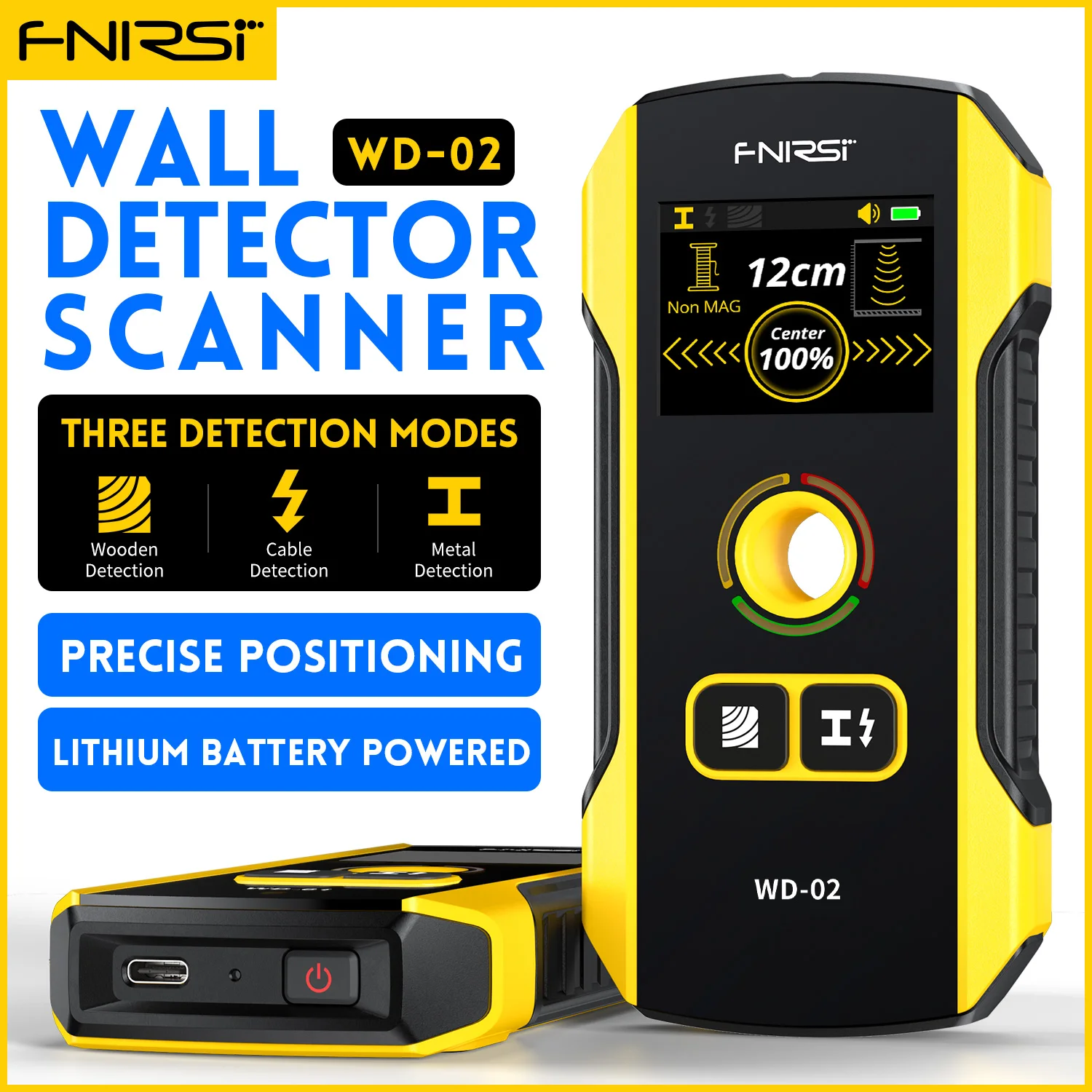 

FNIRSI WD-02 Настенный Детектор Поиск Штифта Отверстие Для Позиционирования Нового Дизайна TFT-дисплей Стеновой Сканер Кабеля Переменного тока Провода Металлического Деревянного стержня