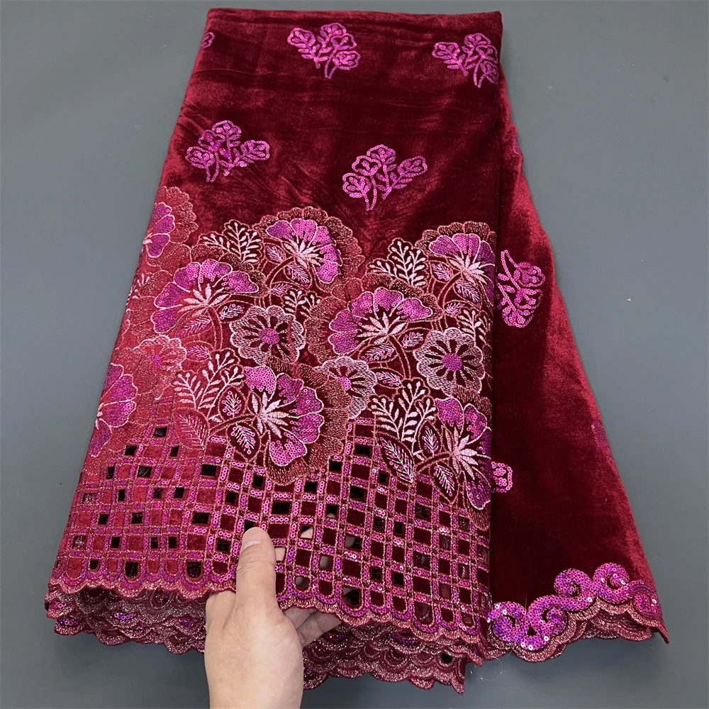 Африканская нигерийская бархатная кружевная ткань блестки бисер гипюр для шитья