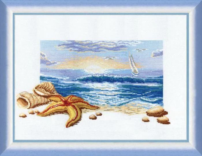 

Seaside Shells Embroidery Cross Stitch Kits, Cotton Canvas Craft, DIY Needlework, High-Quality, 51-35