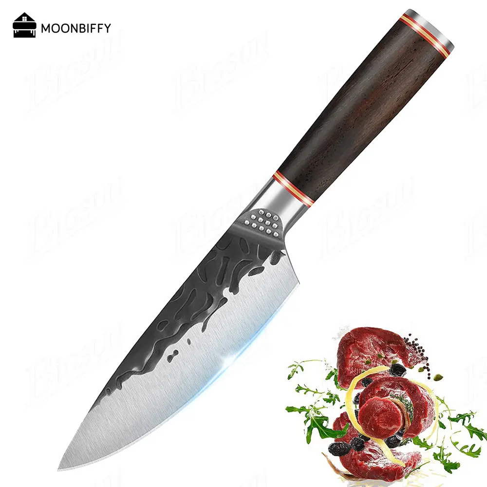 

Кухонный нож из высокоуглеродистой нержавеющей стали, кованый нож ручной работы, острый нож, нож для убоя, специальный охотничий нож, Facas Mes