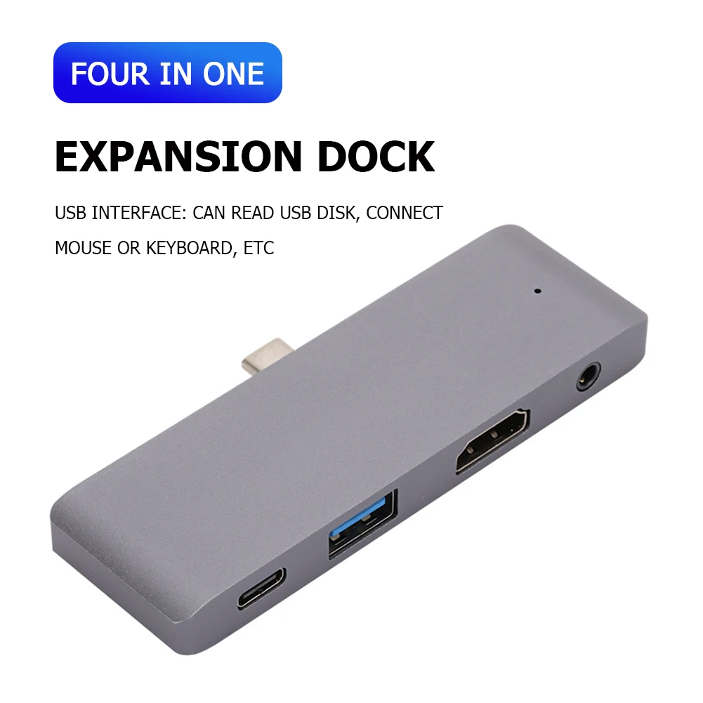 

4 в 1 адаптер концентратора Type-c в Hdmi-совместимый разъем 3,5 мм для ПК USB 3,0 док-станция конвертер мультиразветвитель для телефона