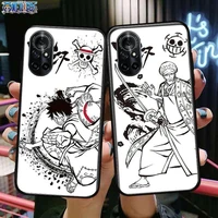 one piece luffy zoro law clear phone case for huawei honor 20 10 9 8a 7 5t x pro lite 5g black etui coque hoesjes comic fash d