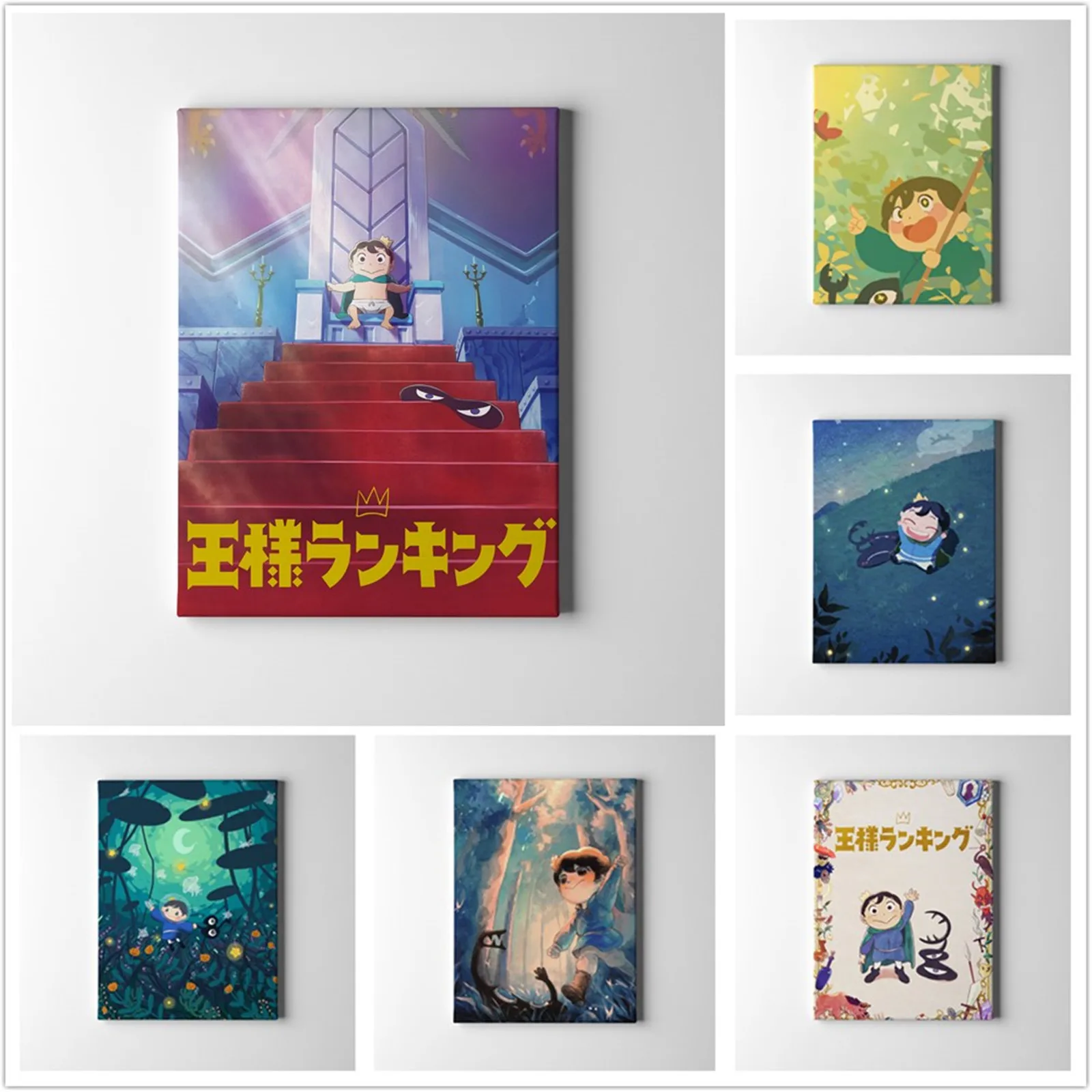 

Ousama рейтинг королей Bojji Kage напечатанный холст деревянная рамка настенное искусство подвесной декор плакат