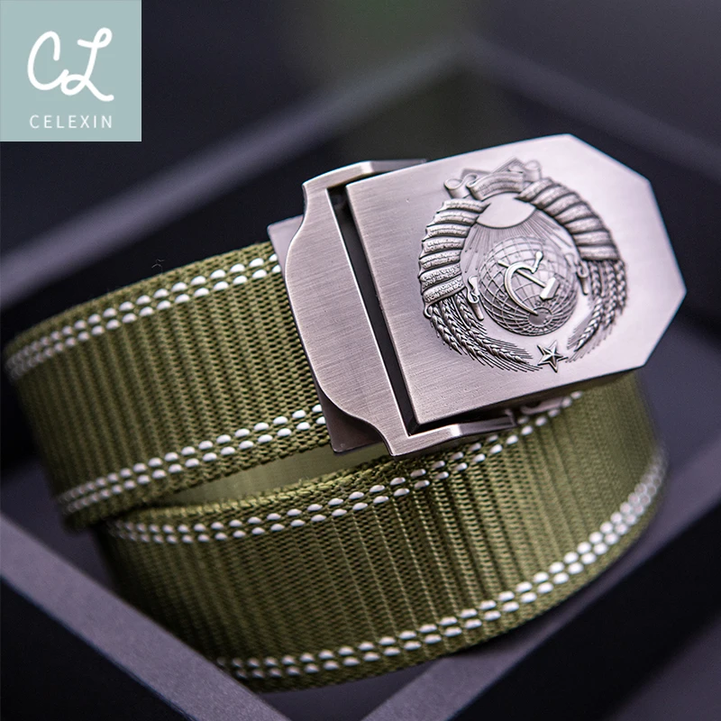 New nylon belt men's 3.8cm wide automatic buckle metal multifunctional outdoor nylon belt with high quality