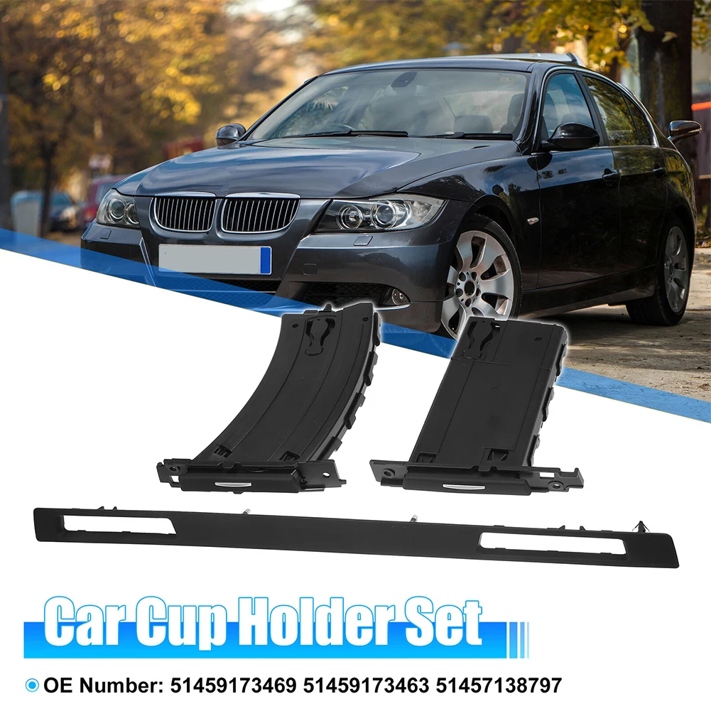 

High Quality Cup Holder Set Trim 51459173469 Accessories Fittings 3pcs/set 51457138797 Car Divers Passenger Side